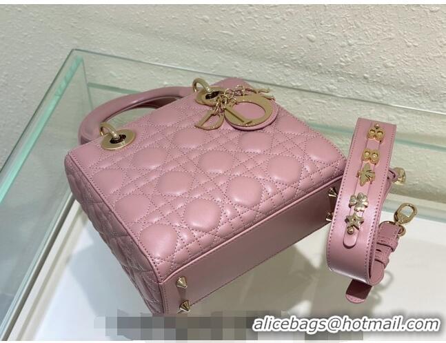 Buy Fashionable Dior Small Lady Dior My ABCDior Bag in Cannage Lambskin CD8028 Vintage Pink 2023