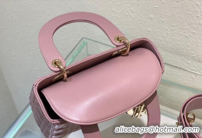 Buy Fashionable Dior Small Lady Dior My ABCDior Bag in Cannage Lambskin CD8028 Vintage Pink 2023