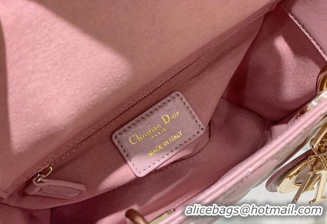 Buy Fashionable Dior Small Lady Dior My ABCDior Bag in Cannage Lambskin CD8028 Vintage Pink 2023