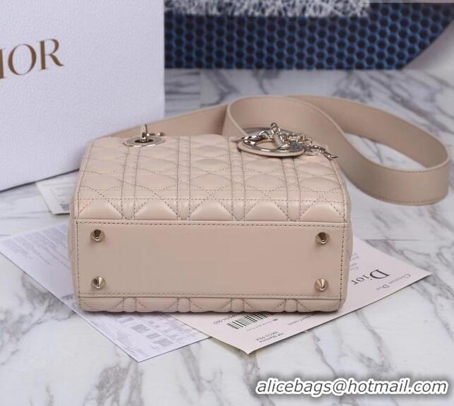 Popular Style Dior Small Lady Dior My ABCDior Bag in Cannage Lambskin CD8028 Nude/Gold 2023