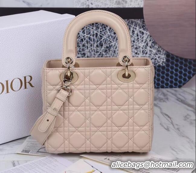 Popular Style Dior Small Lady Dior My ABCDior Bag in Cannage Lambskin CD8028 Nude/Gold 2023