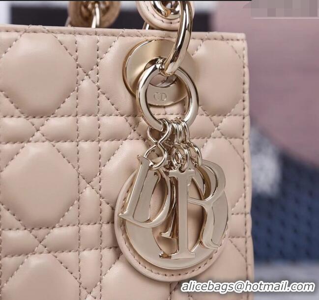 Popular Style Dior Small Lady Dior My ABCDior Bag in Cannage Lambskin CD8028 Nude/Gold 2023