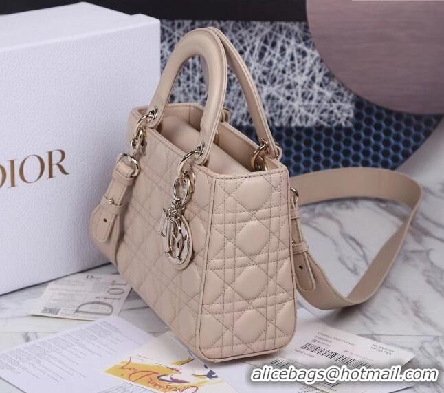 Popular Style Dior Small Lady Dior My ABCDior Bag in Cannage Lambskin CD8028 Nude/Gold 2023