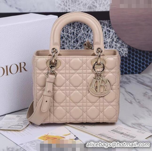 Popular Style Dior Small Lady Dior My ABCDior Bag in Cannage Lambskin CD8028 Nude/Gold 2023