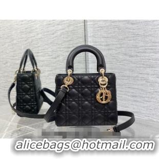 Trendy Design Dior Small Lady Dior Bag in Cannage Grained Calfskin 1228 Black/Gold 2023