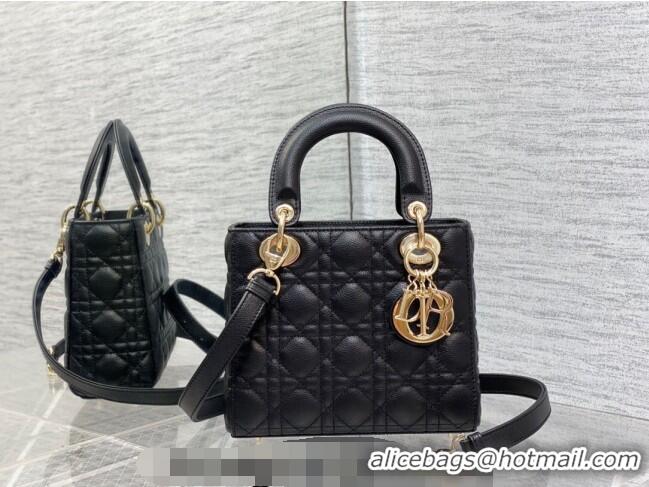 Trendy Design Dior Small Lady Dior Bag in Cannage Grained Calfskin 1228 Black/Gold 2023