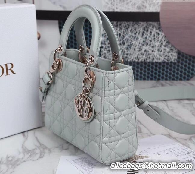 Top Quality Dior Small Lady Dior My ABCDior Bag in Cannage Lambskin CD8028 Pale Blue 2023