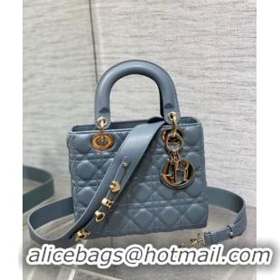 Popular Style Dior Small Lady Dior My ABCDior Bag in Cannage Lambskin CD8028 Dusty Blue 2023