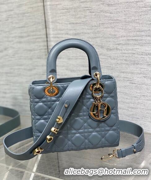 Popular Style Dior Small Lady Dior My ABCDior Bag in Cannage Lambskin CD8028 Dusty Blue 2023