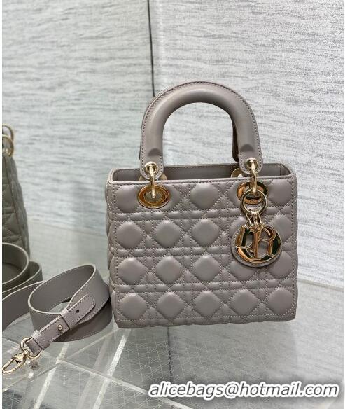 Most Popular Dior Small Lady Dior My ABCDior Bag in Cannage Lambskin CD8028 Light Grey 2023