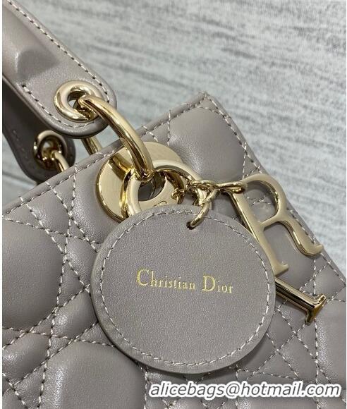 Most Popular Dior Small Lady Dior My ABCDior Bag in Cannage Lambskin CD8028 Light Grey 2023