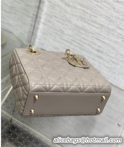 Most Popular Dior Small Lady Dior My ABCDior Bag in Cannage Lambskin CD8028 Light Grey 2023