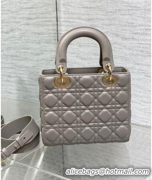 Most Popular Dior Small Lady Dior My ABCDior Bag in Cannage Lambskin CD8028 Light Grey 2023