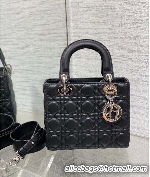 Top Design Dior Small Lady Dior My ABCDior Bag in Cannage Lambskin CD8028 Black/Silver 2023