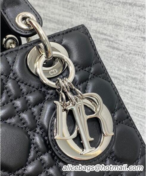 Top Design Dior Small Lady Dior My ABCDior Bag in Cannage Lambskin CD8028 Black/Silver 2023