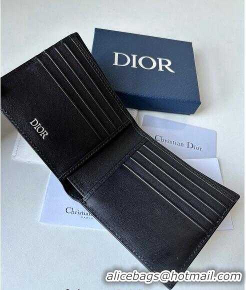 Luxurious Dior Men's Compact Wallet in Dior Gravity Leather CD8047 Black 2023