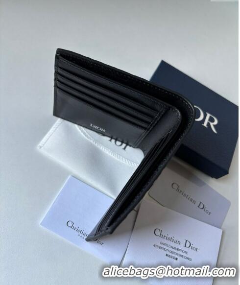 Luxurious Dior Men's Compact Wallet in Dior Gravity Leather CD8047 Black 2023