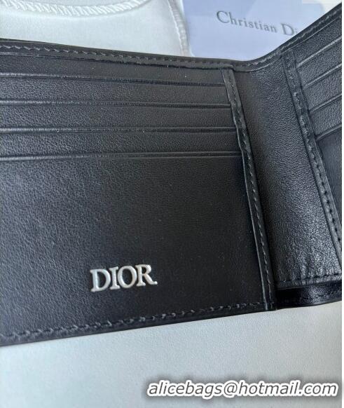 Luxurious Dior Men's Compact Wallet in Dior Gravity Leather CD8047 Black 2023