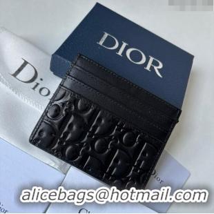 Famous Brand Dior Men's Card Holder Wallet in Dior Gravity Calf Leather CD8049 Black 2023