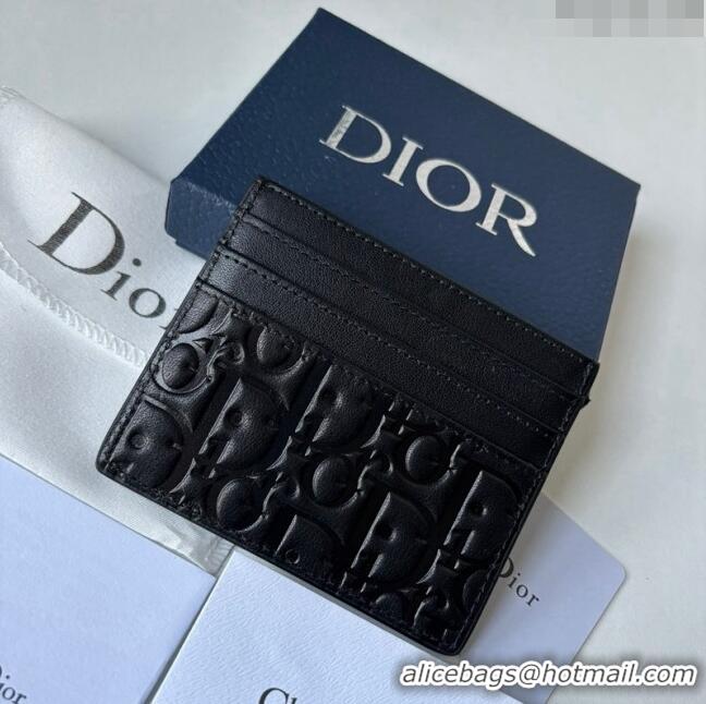 Famous Brand Dior Men's Card Holder Wallet in Dior Gravity Calf Leather CD8049 Black 2023