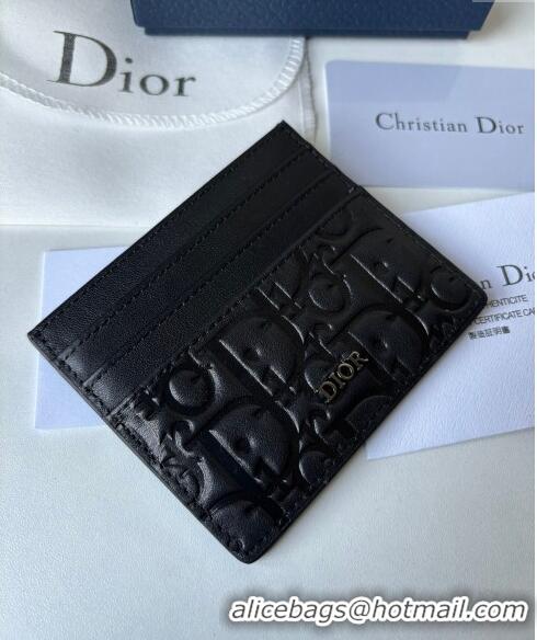 Famous Brand Dior Men's Card Holder Wallet in Dior Gravity Calf Leather CD8049 Black 2023