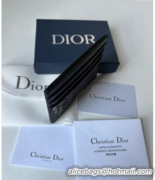 Famous Brand Dior Men's Card Holder Wallet in Dior Gravity Calf Leather CD8049 Black 2023