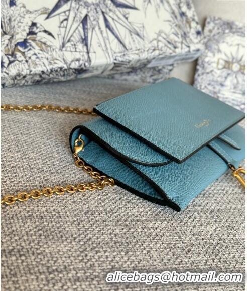 Traditional Specials Dior Long Saddle Wallet with Chain in Palm-Grained Leather CD8050 Blue 2023