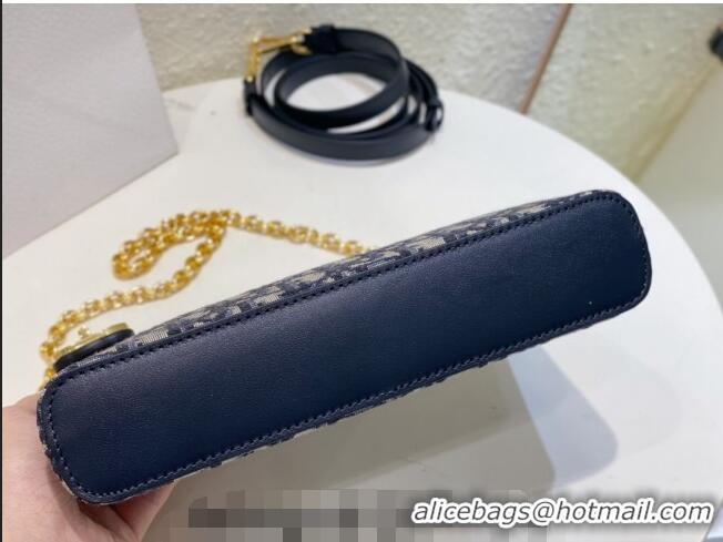 Promotional Dior 30 Montaigne Midi Mini Bag in Dior Oblique Jacquard with Pearl Chain CD8066 Blue 2023