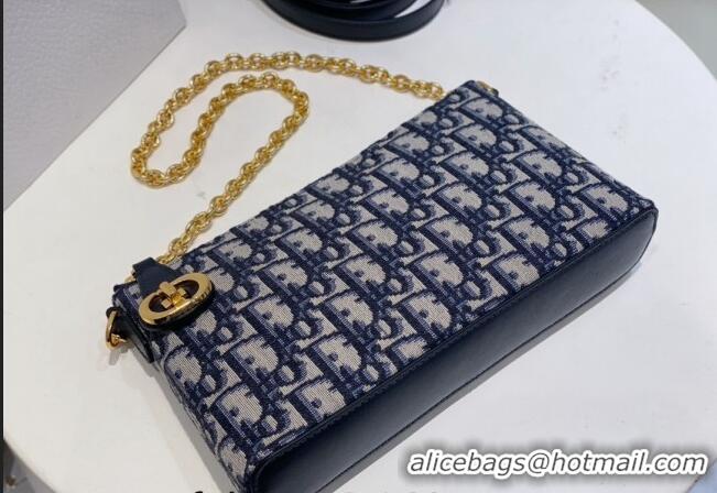 Promotional Dior 30 Montaigne Midi Mini Bag in Dior Oblique Jacquard with Pearl Chain CD8066 Blue 2023