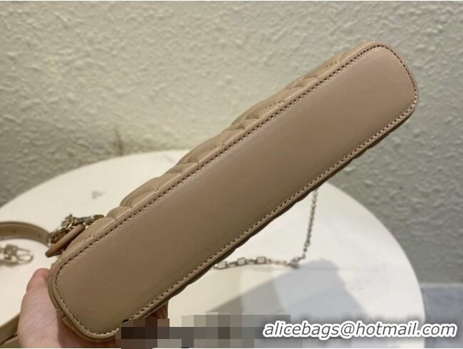 Good Taste Dior Miss Dior Mini Bag in Cannage Lambskin with Pearl Chain CD8066 Beige 2023