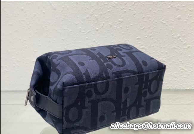 Famous Brand Dior Men's Vanity Case in Maxi Dior Oblique Jacquard CD8072 Black 2023