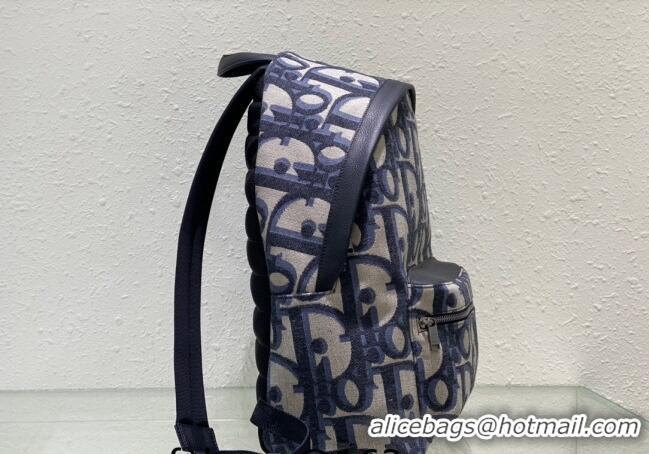 Popular Style Dior Men's Rider Backpack Bag in Maxi Dior Oblique Jacquard CD8074 Beige/Blue 2023