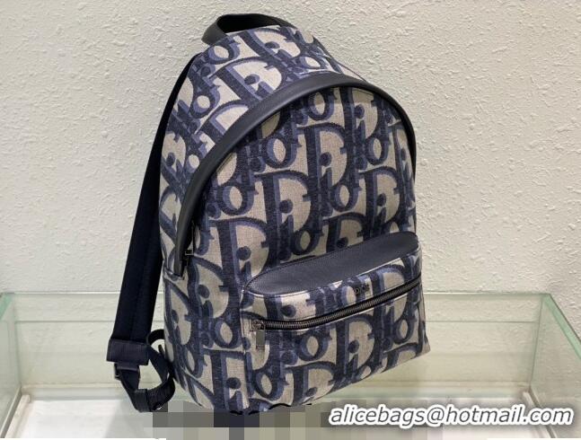 Popular Style Dior Men's Rider Backpack Bag in Maxi Dior Oblique Jacquard CD8074 Beige/Blue 2023