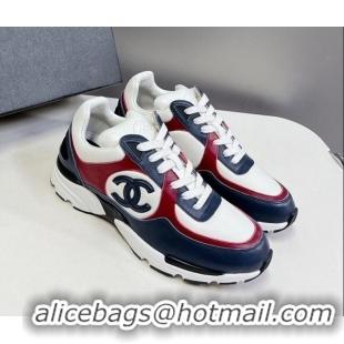 Most Popular Chanel Calfskin Sneakers with Side CC Navy Blue 323062