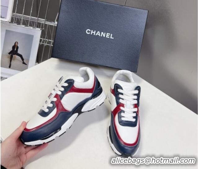 Most Popular Chanel Calfskin Sneakers with Side CC Navy Blue 323062