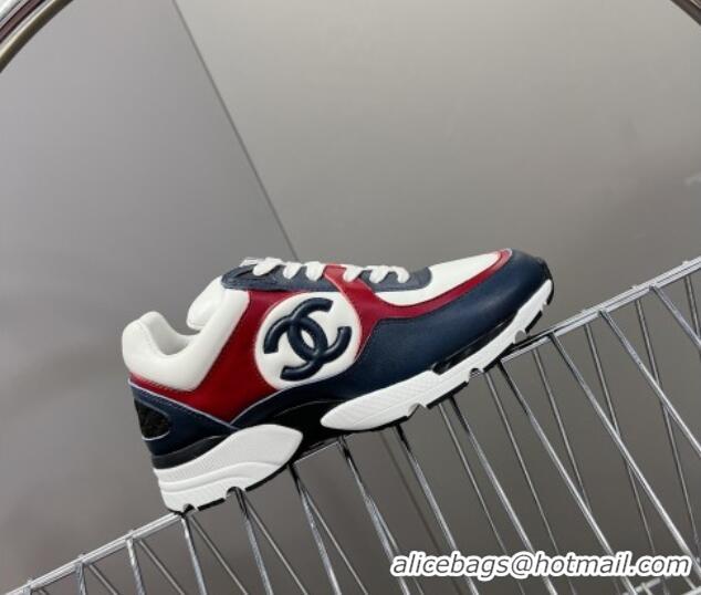 Most Popular Chanel Calfskin Sneakers with Side CC Navy Blue 323062