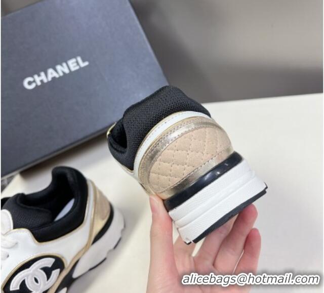 Trendy Design Chanel Mesh, Calfskin & Suede Sneakers with Side CC Beige 323064