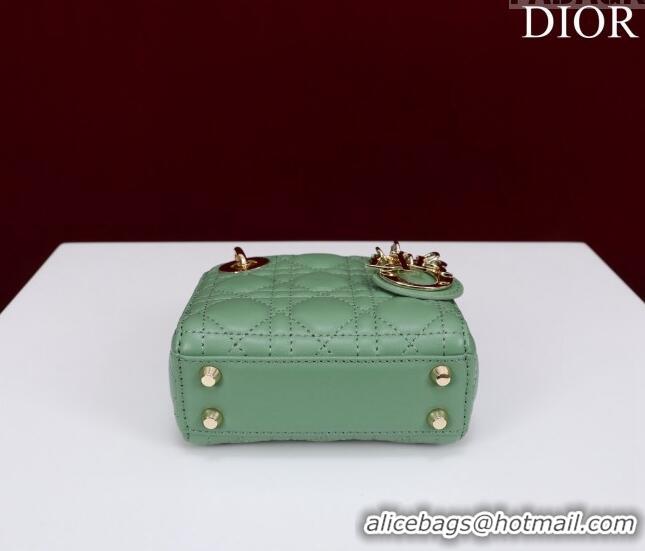 Traditional Specials Dior Micro Lady Dior Bag in Lambskin M0856 Light Green 2023