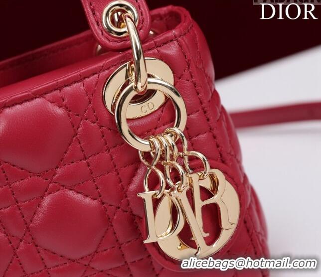 Buy Fashionable Dior Micro Lady Dior Bag in Lambskin M0856 Dark Red 2023