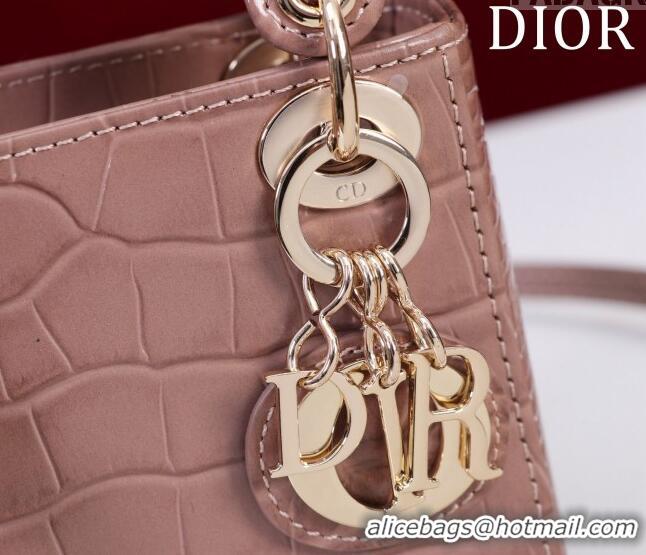 Best Product Dior Micro Lady Dior Bag in Crocodile Embossed Leather M0856 Nude 2023