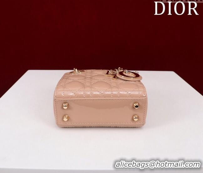 Best Price Dior Micro Lady Dior Bag in Patent Leather M0856 Nude 2023