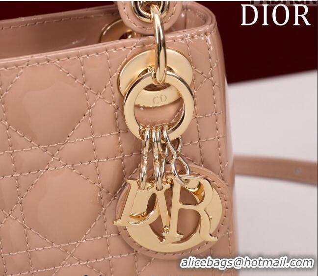 Best Price Dior Micro Lady Dior Bag in Patent Leather M0856 Nude 2023