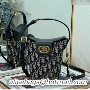 Shop Best Dior 30 Montaigne Dior Amber Mini Bucket Bag in Dior Oblique Jacquard and Calfskin 8833 Blue 2023