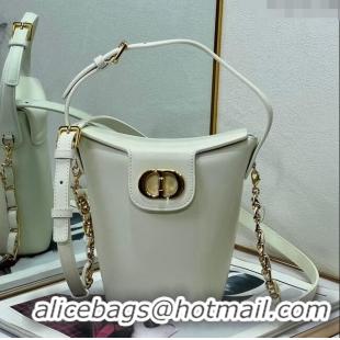 Top Design Dior 30 Montaigne Dior Amber Mini Bucket Bag in Calfskin 8833 White 2023