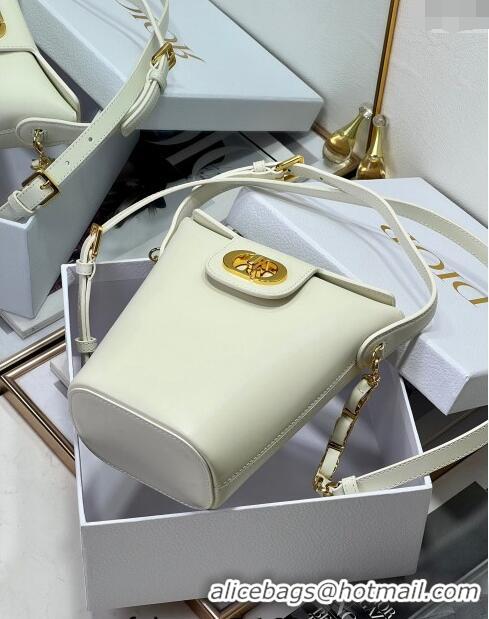 Top Design Dior 30 Montaigne Dior Amber Mini Bucket Bag in Calfskin 8833 White 2023