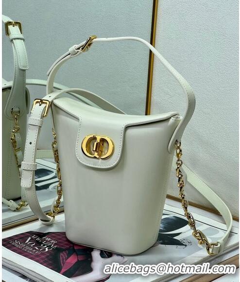 Top Design Dior 30 Montaigne Dior Amber Mini Bucket Bag in Calfskin 8833 White 2023