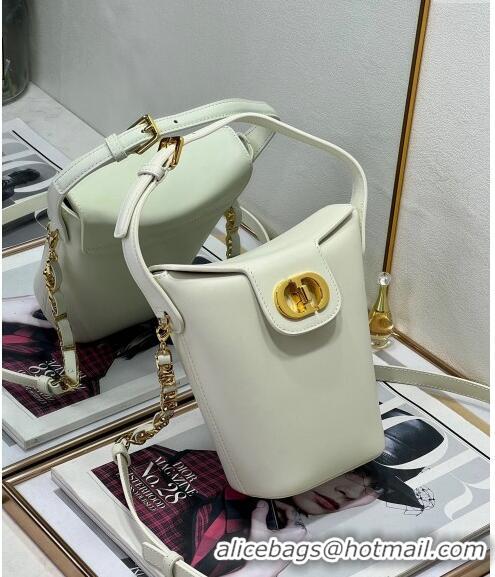 Top Design Dior 30 Montaigne Dior Amber Mini Bucket Bag in Calfskin 8833 White 2023