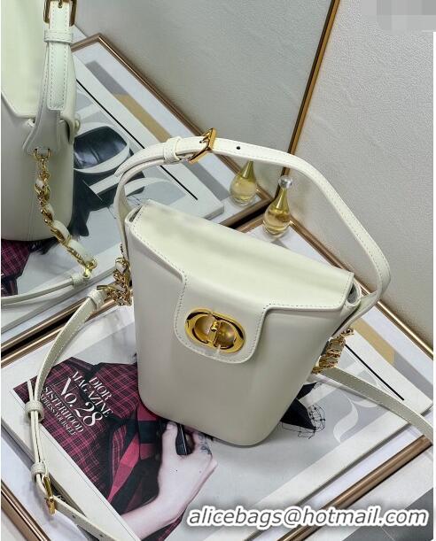 Top Design Dior 30 Montaigne Dior Amber Mini Bucket Bag in Calfskin 8833 White 2023