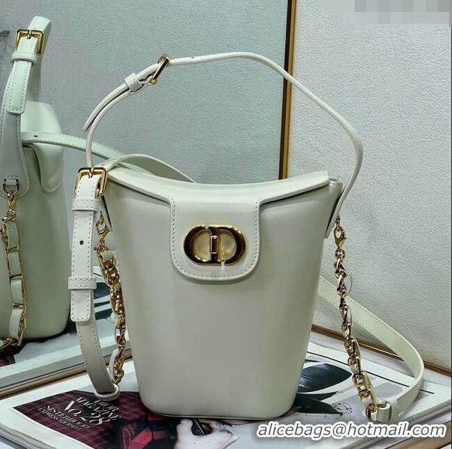 Top Design Dior 30 Montaigne Dior Amber Mini Bucket Bag in Calfskin 8833 White 2023