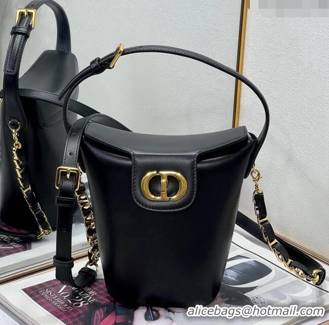 Luxurious Grade Dior 30 Montaigne Dior Amber Mini Bucket Bag in Calfskin 8833 Black 2023